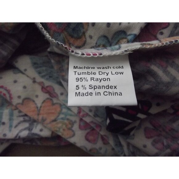 Jamby Tunic Top Womens Size Small Colorful Ditzy Floral shirt Artzy round long - Picture 8 of 8